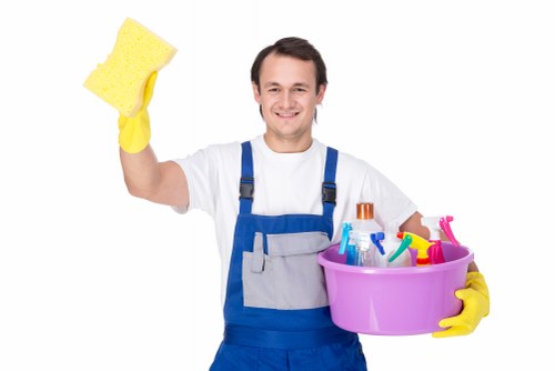Local team cleaning a residential façade in Queenspark