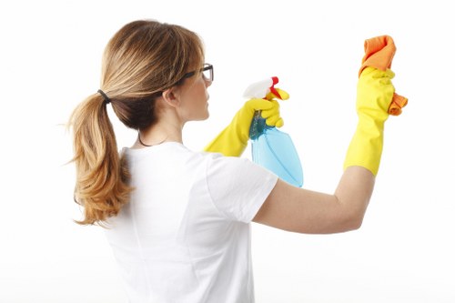 Professional stairwell and corridor cleaning in a Queenspark apartment block