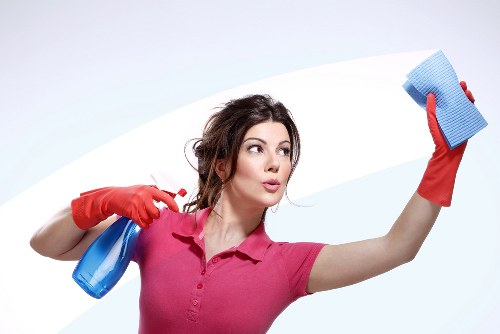 Careful cleaning of a polished hard floor surface in Queenspark